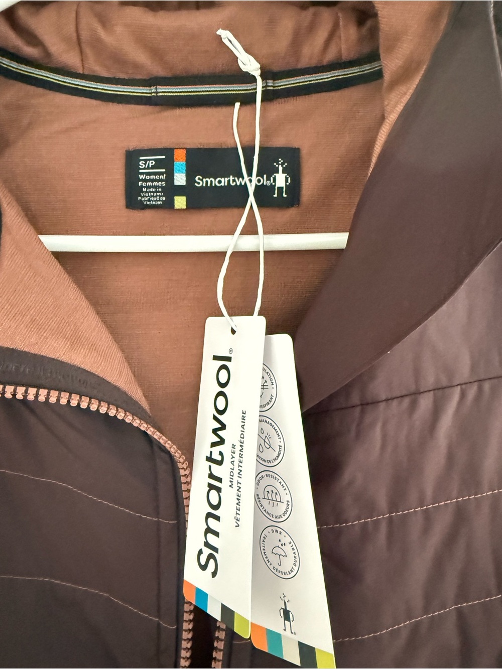 Smartwool women’s smartloft vest. Minkmocha size small. - Picture 3 of 5